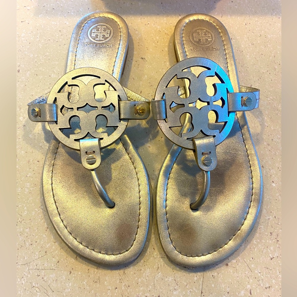 Tory Burch Miller Womens Spark Gold Scandal Size 9